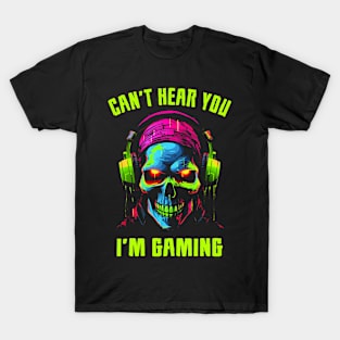 Gamer for Boys Teens Video Gaming Funny Skull T-Shirt